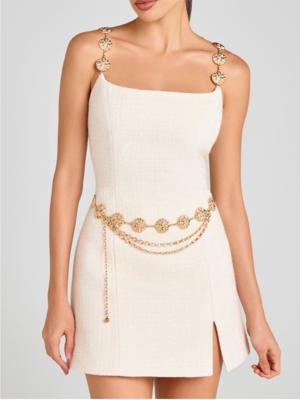 ✨NEW✨Nadine Merabi Alex Tweed Mini
Dress in Ivory